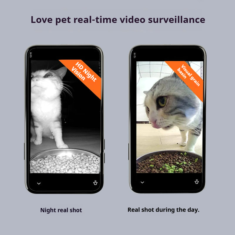 Pet automatic feeder remote WIFI HD video voice monitoring cats and dogs large-capacity intelligent feeding