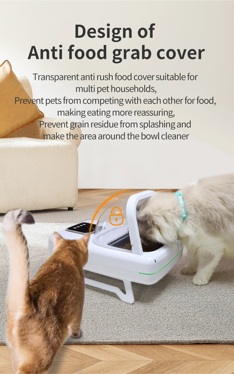 Pet smart chip automatic induction feeder for cats and dogs with regular and quantitative dry and wet food, general special pets, special anti-robbery