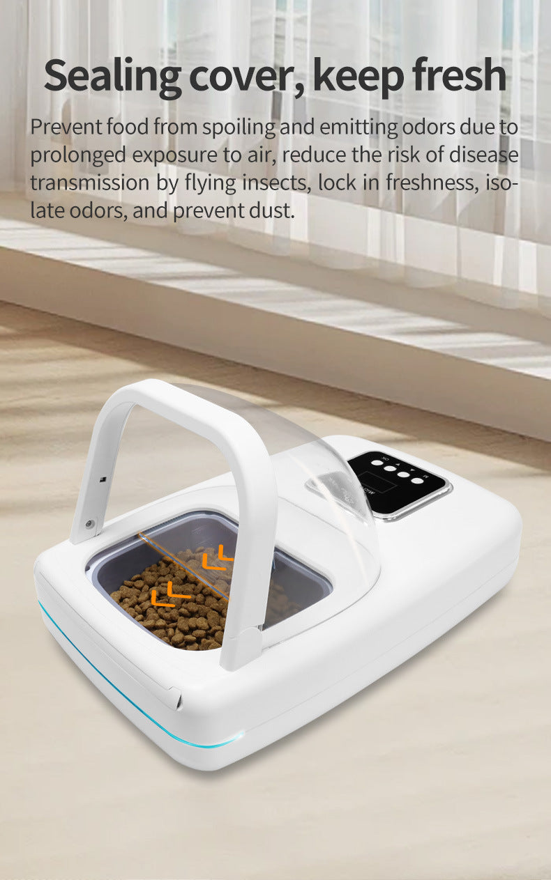 Pet smart chip automatic induction feeder for cats and dogs with regular and quantitative dry and wet food, general special pets, special anti-robbery