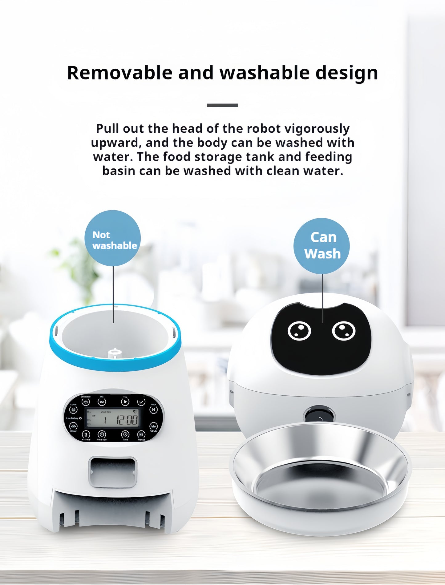 Pet automatic feeder, cat and dog timed and quantitative intelligent feeding machine