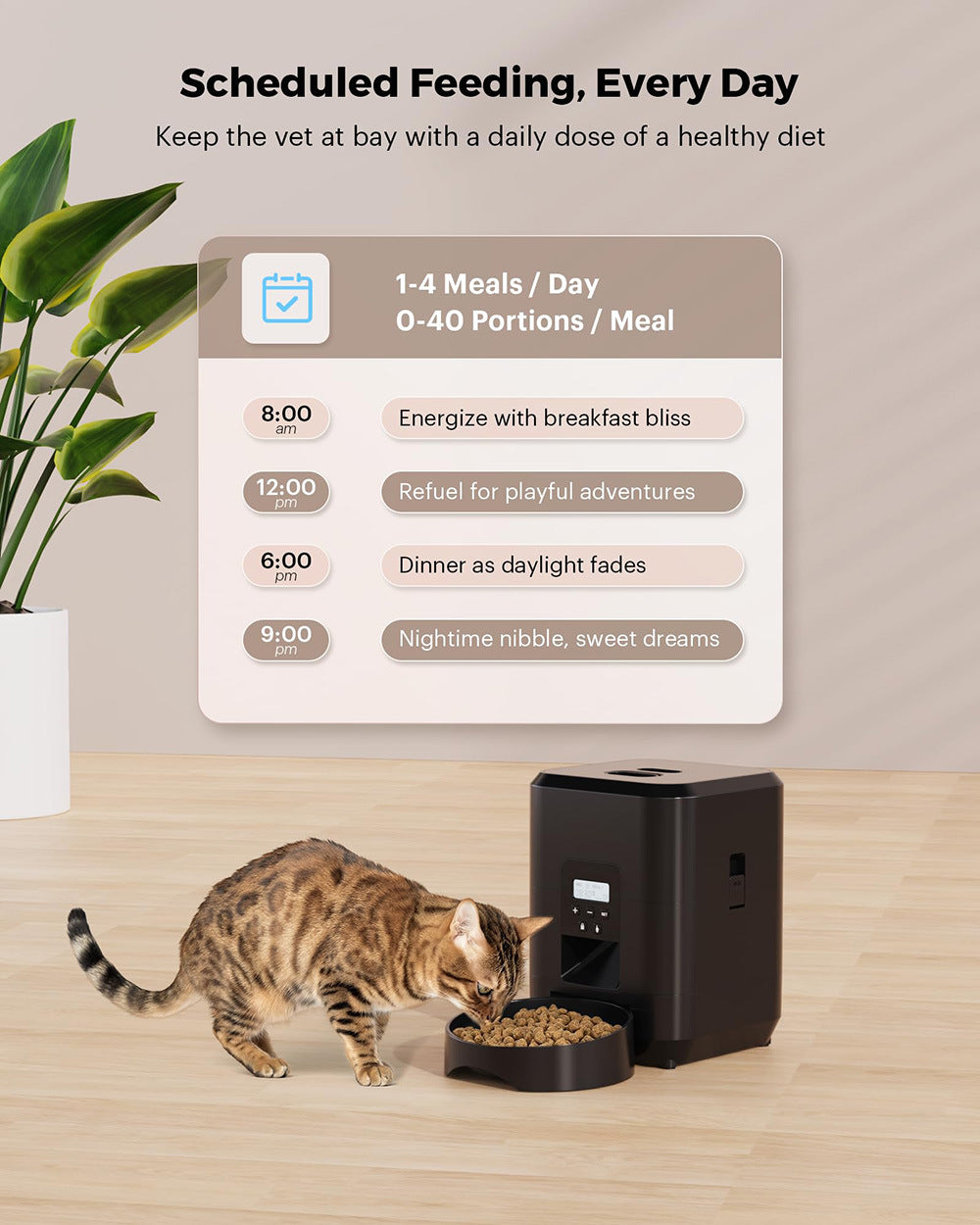 Smart Feeder 2L Dog Feeder WIFI Timing Cat Food Feeder Memory Function