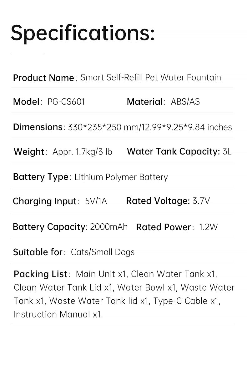 Smart Dump Pet Water Dispenser