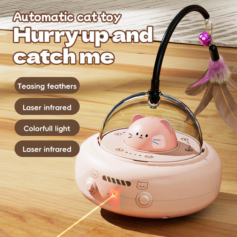 Smart cat teasing stick cat toy self-hilarious deboredom automatic laser feather electric cat toy car