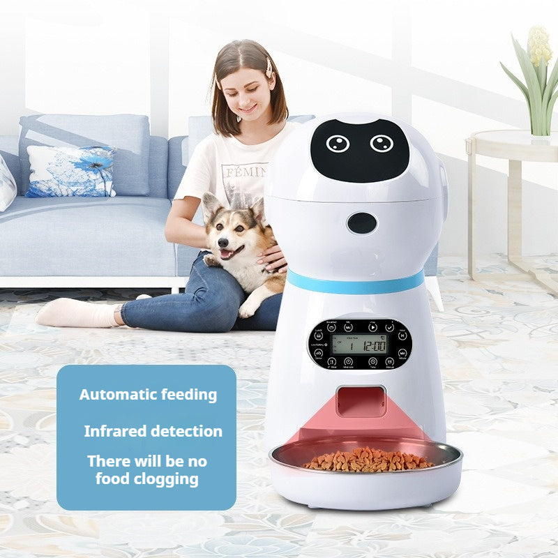 Pet automatic feeder, cat and dog timed and quantitative intelligent feeding machine