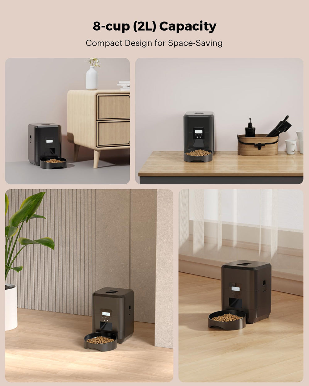 Smart Feeder 2L Dog Feeder WIFI Timing Cat Food Feeder Memory Function