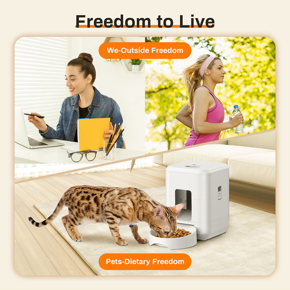 Smart Feeder 2L Dog Feeder WIFI Timing Cat Food Feeder Memory Function