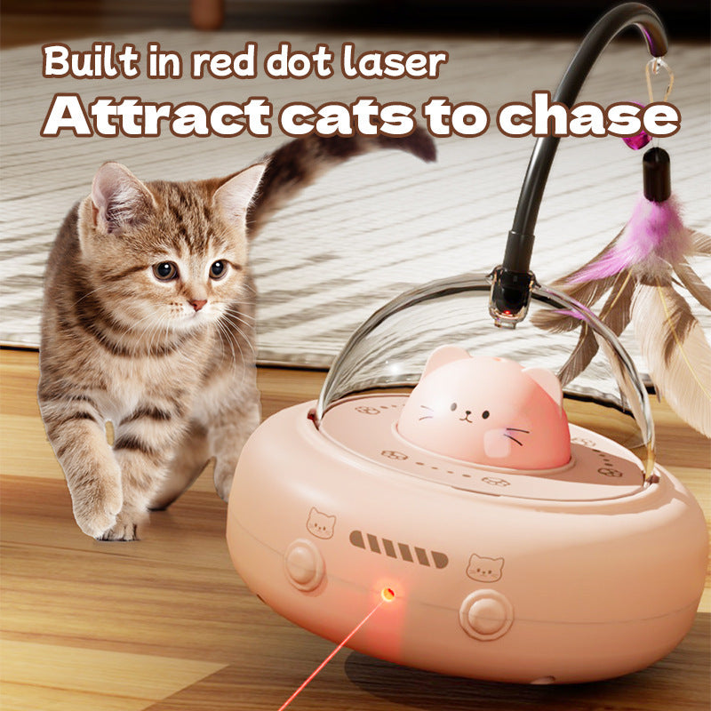 Smart cat teasing stick cat toy self-hilarious deboredom automatic laser feather electric cat toy car