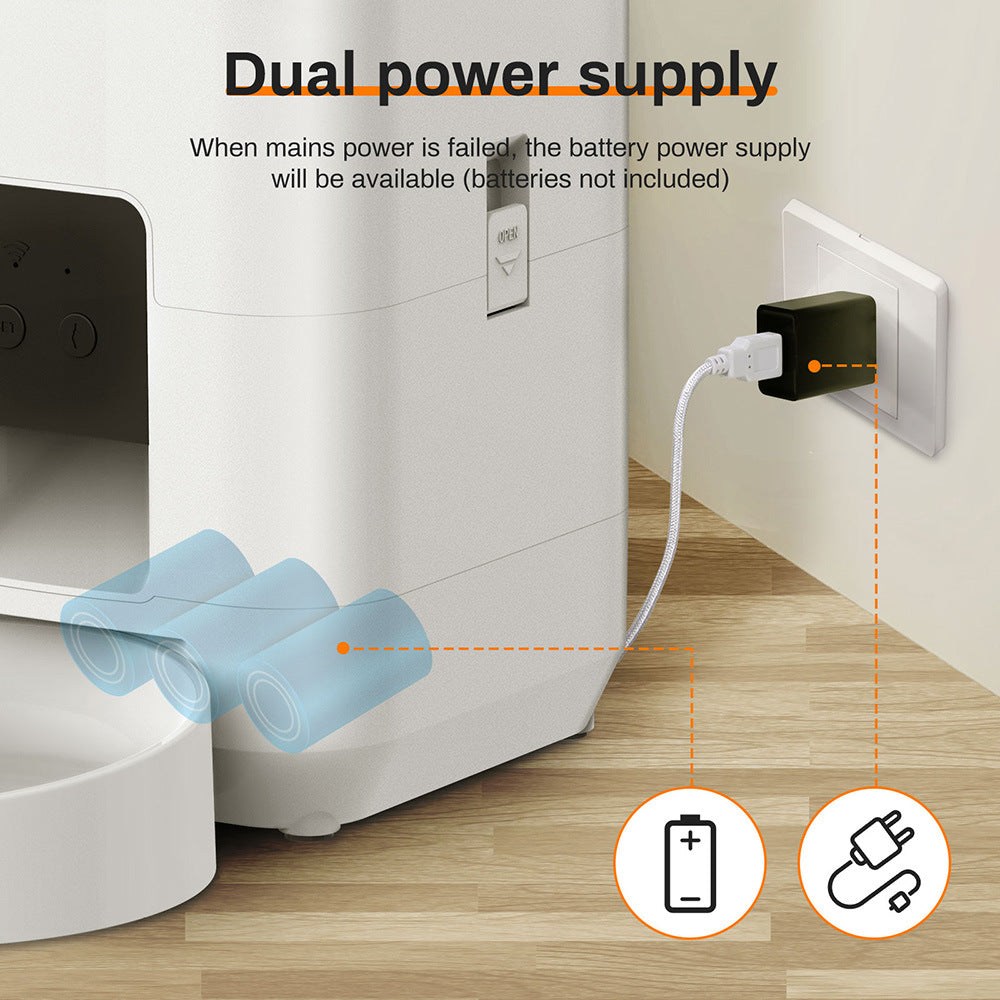Smart Feeder 2L Dog Feeder WIFI Timing Cat Food Feeder Memory Function