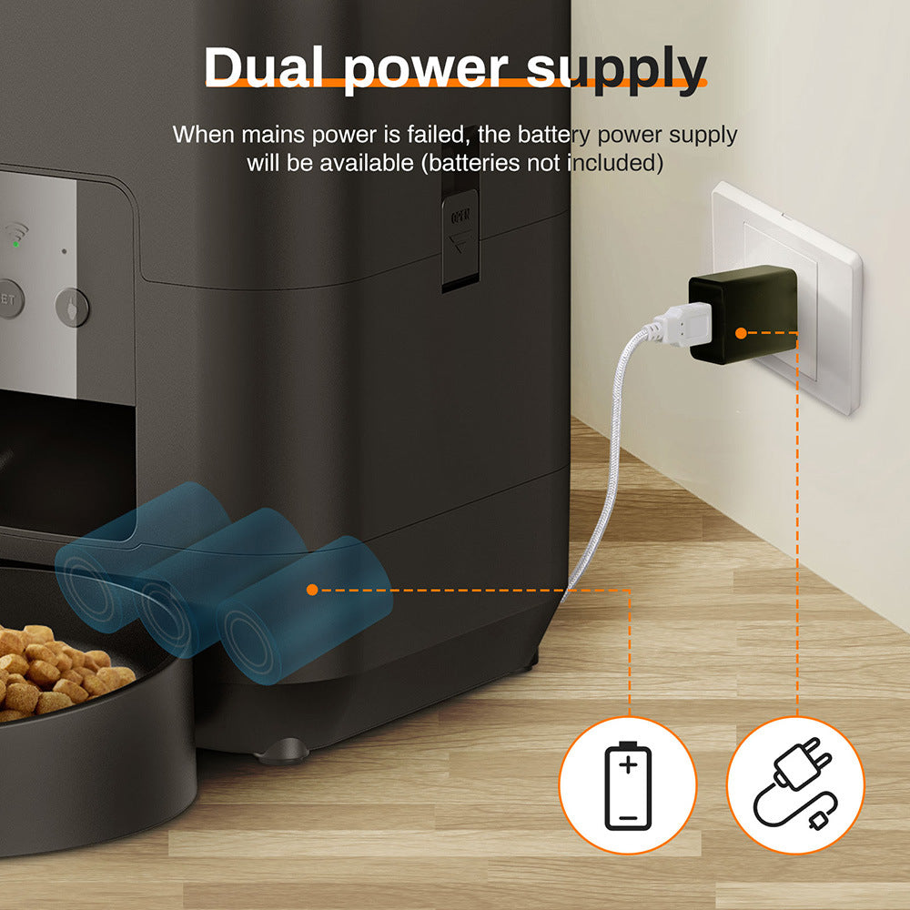 Smart Feeder 2L Dog Feeder WIFI Timing Cat Food Feeder Memory Function