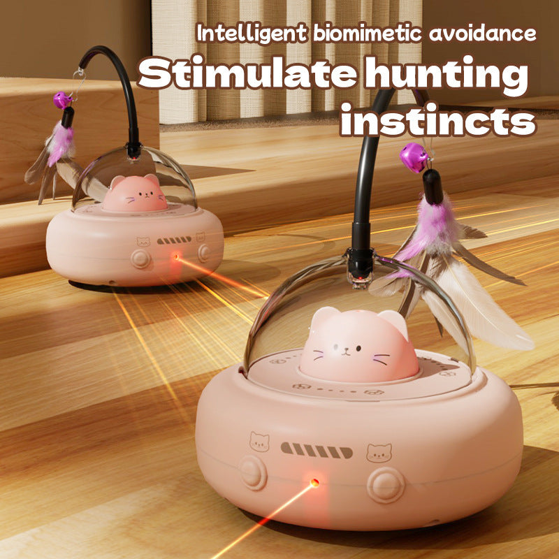 Smart cat teasing stick cat toy self-hilarious deboredom automatic laser feather electric cat toy car
