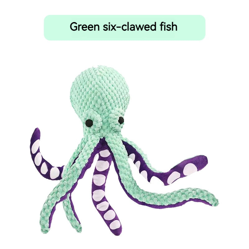 Interactive Sound-Emitting Octopus Dog Plush Toy for Large Dogs - Chew-Resistant and Companion for Pets