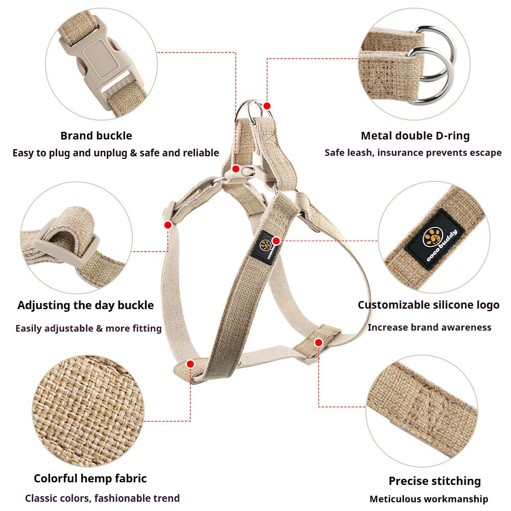 Cotton linen pet leash