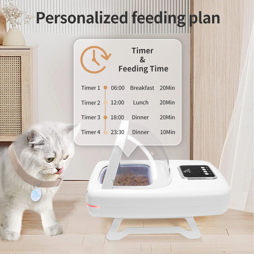 Pet smart chip automatic induction feeder for cats and dogs with regular and quantitative dry and wet food, general special pets, special anti-robbery