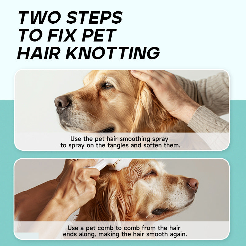 Static-free pet knot opening spray long-lasting fluffy nourishing detangling spray
