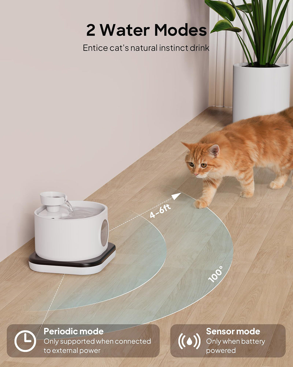 Wireless pet water dispenser 2.8L prism 5200mAh lithium battery intelligent induction water filter cat water dispenser