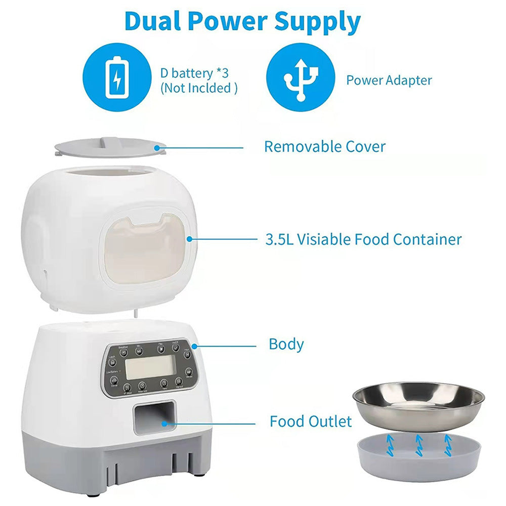 WIFI intelligent control 3.5L elf pet feeder automatic timing quantitative feeder wireless APP feeding