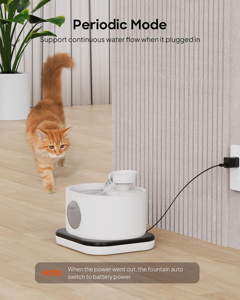 Wireless pet water dispenser 2.8L prism 5200mAh lithium battery intelligent induction water filter cat water dispenser