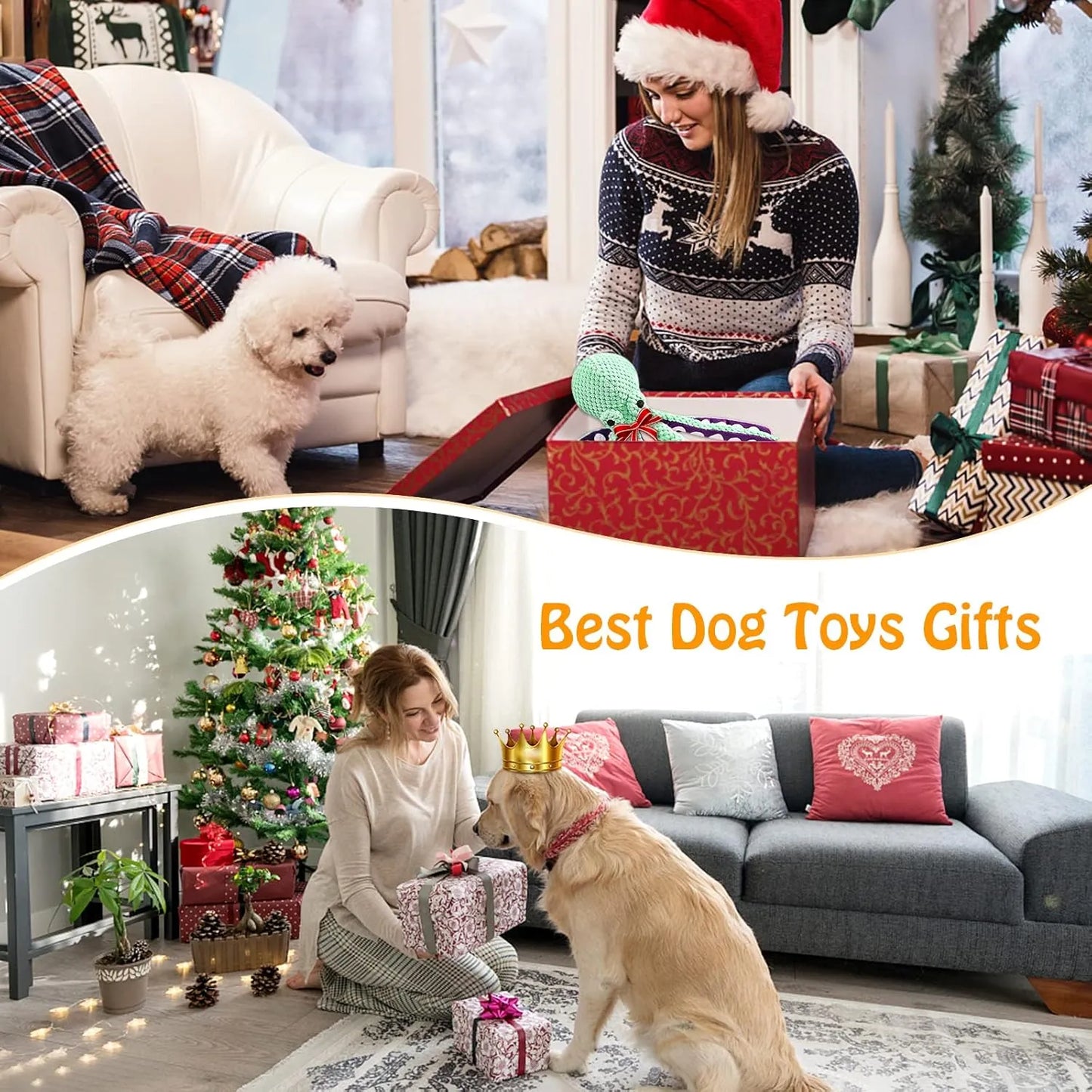 Interactive Sound-Emitting Octopus Dog Plush Toy for Large Dogs - Chew-Resistant and Companion for Pets