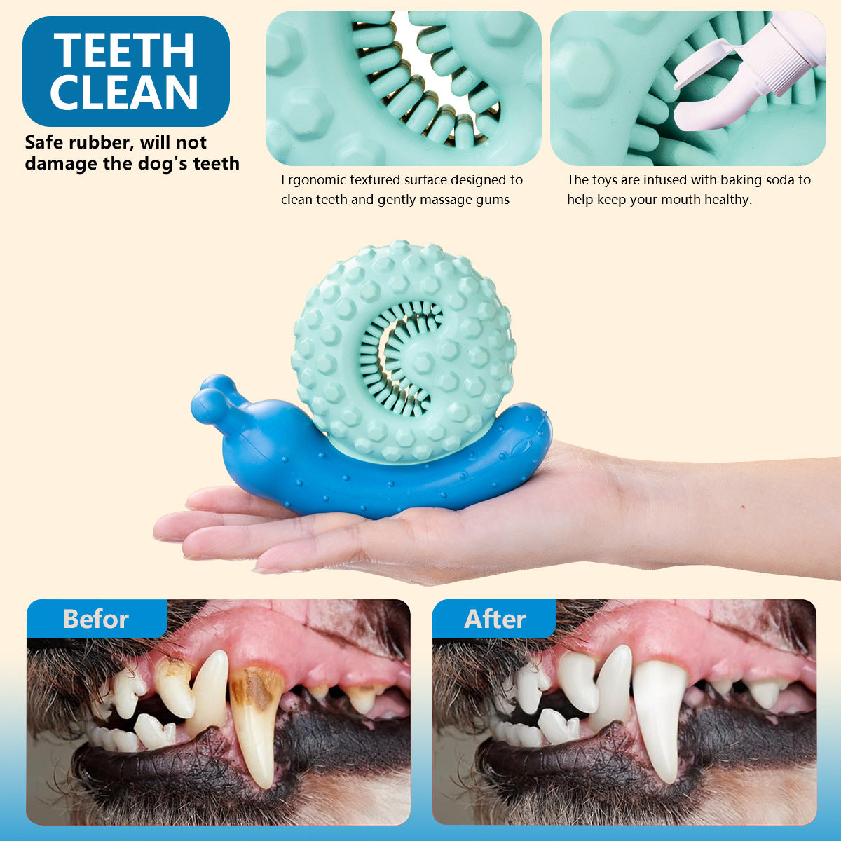 Pet toys, new dog supplies, gritting teeth, teeth training, teeth cleaning, self-hi, snail protection, chewy
