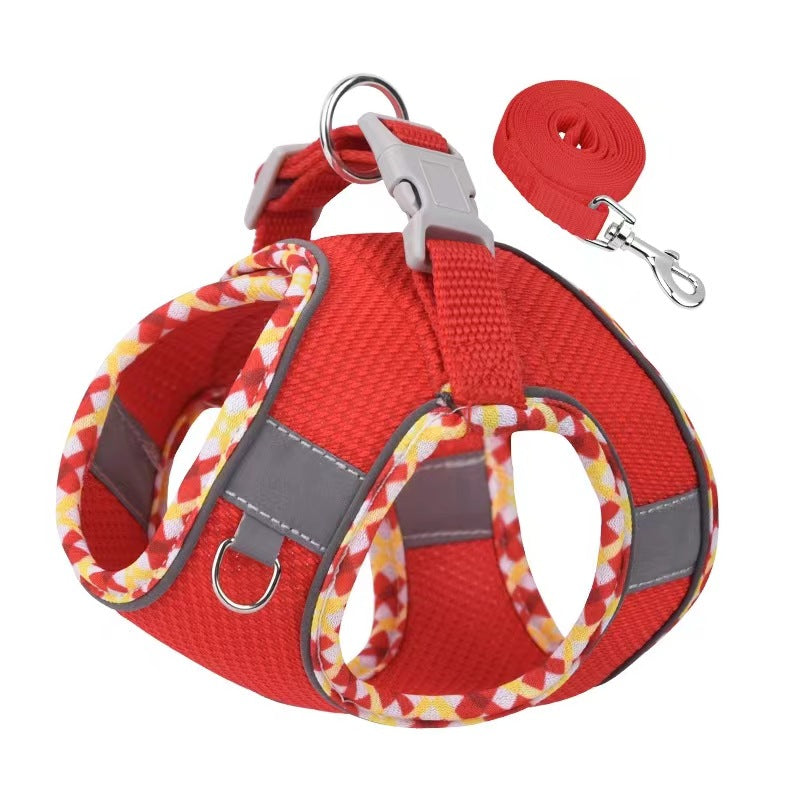 Pet supplies pet leash vest style teddy bichon small and medium-sized dog harness cat leash