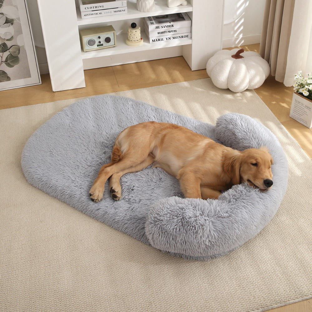 Plush warm dog mat for all seasons comfortable large dog mattress detachable sponge pet sofa cushion cat bed