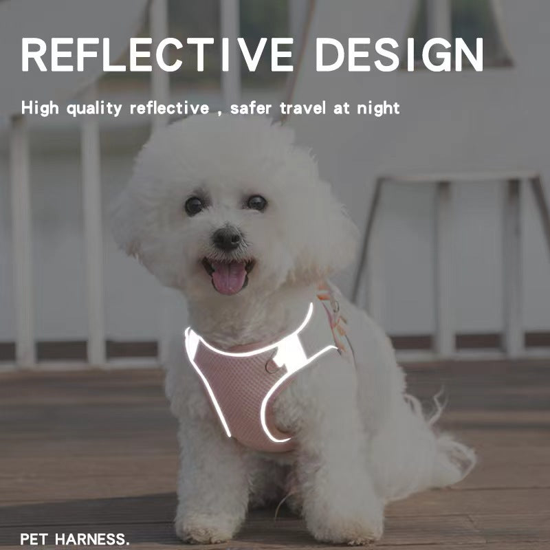 Pet supplies pet leash vest style teddy bichon small and medium-sized dog harness cat leash