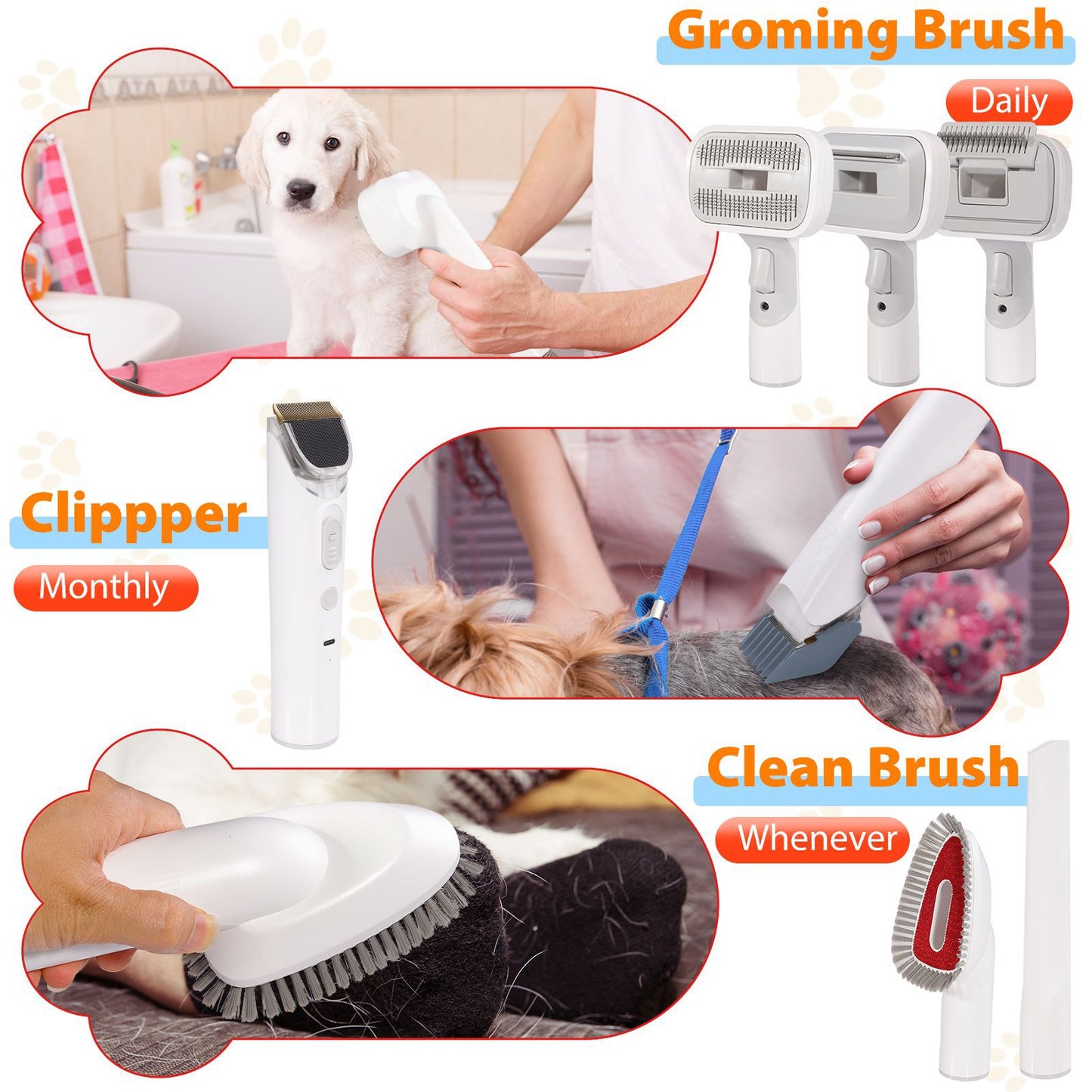 Pet multi-function hair sorter, dog vacuum cleaner set, all-in-one machine, beauty pet, vacuum cleaner, hair clipper