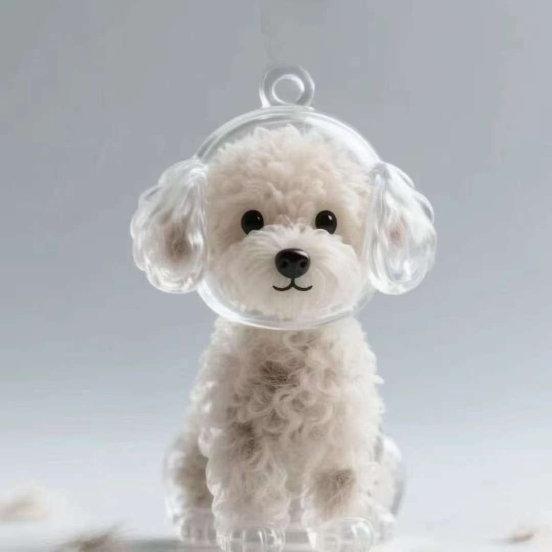 Cute animal hairball capsule decoration storage box for cats and dogs with transparent hair, commemorative dust-proof box.