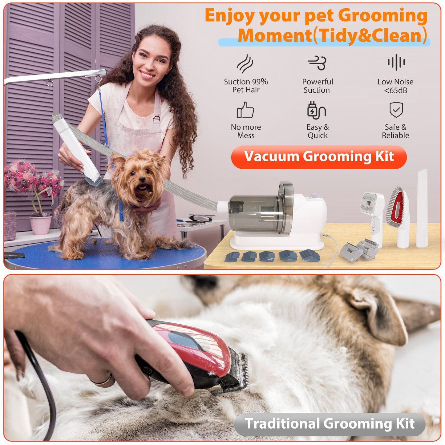 Pet multi-function hair sorter, dog vacuum cleaner set, all-in-one machine, beauty pet, vacuum cleaner, hair clipper