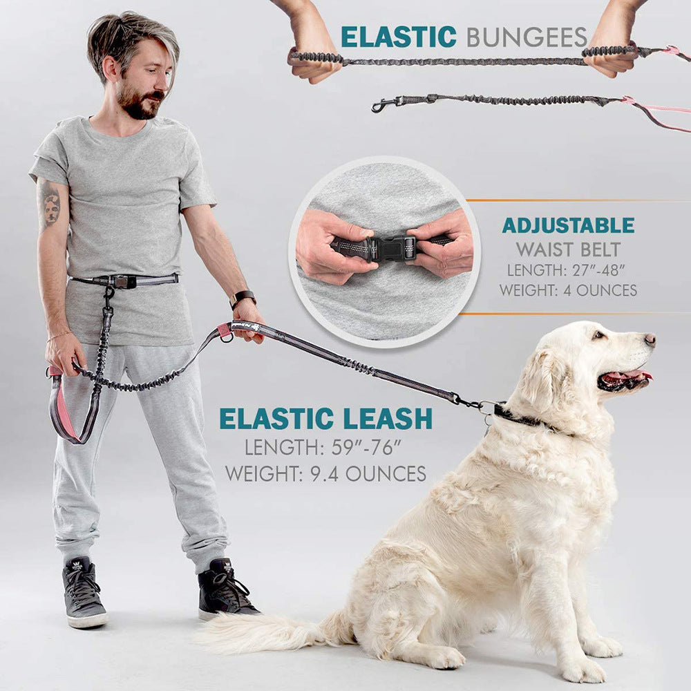 Pet out leash portable running sports leash reflective hands handle telescopic dog leash dog chain