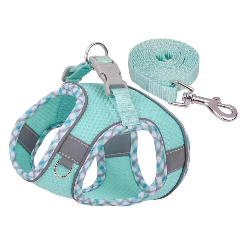 Pet supplies pet leash vest style teddy bichon small and medium-sized dog harness cat leash