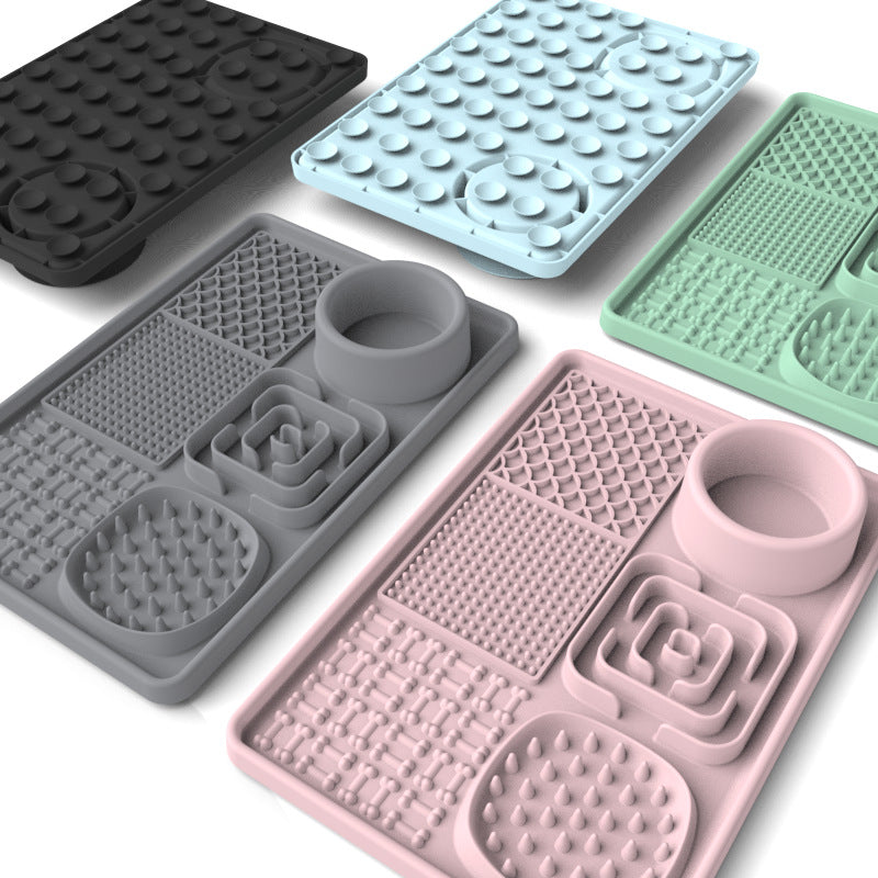 Pet licking mats, pet food utensils, dog slow food mats, placemats, suction cups, slow food mats, dog licking pads
