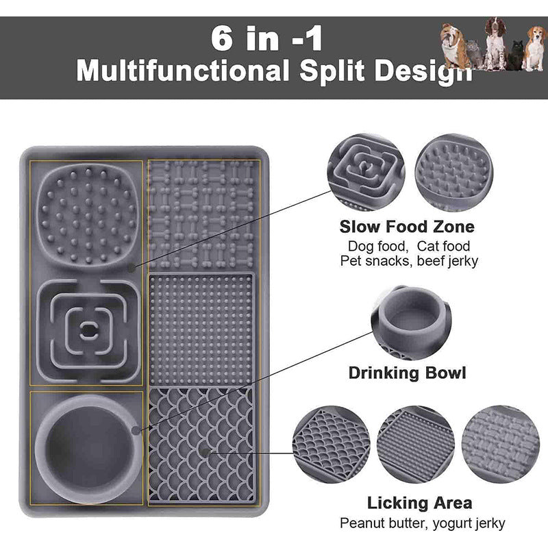 Pet licking mats, pet food utensils, dog slow food mats, placemats, suction cups, slow food mats, dog licking pads