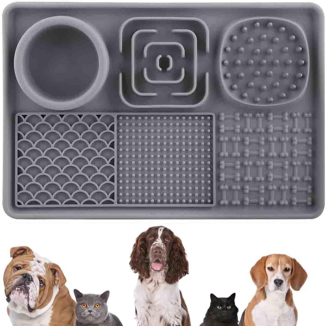 Pet licking mats, pet food utensils, dog slow food mats, placemats, suction cups, slow food mats, dog licking pads