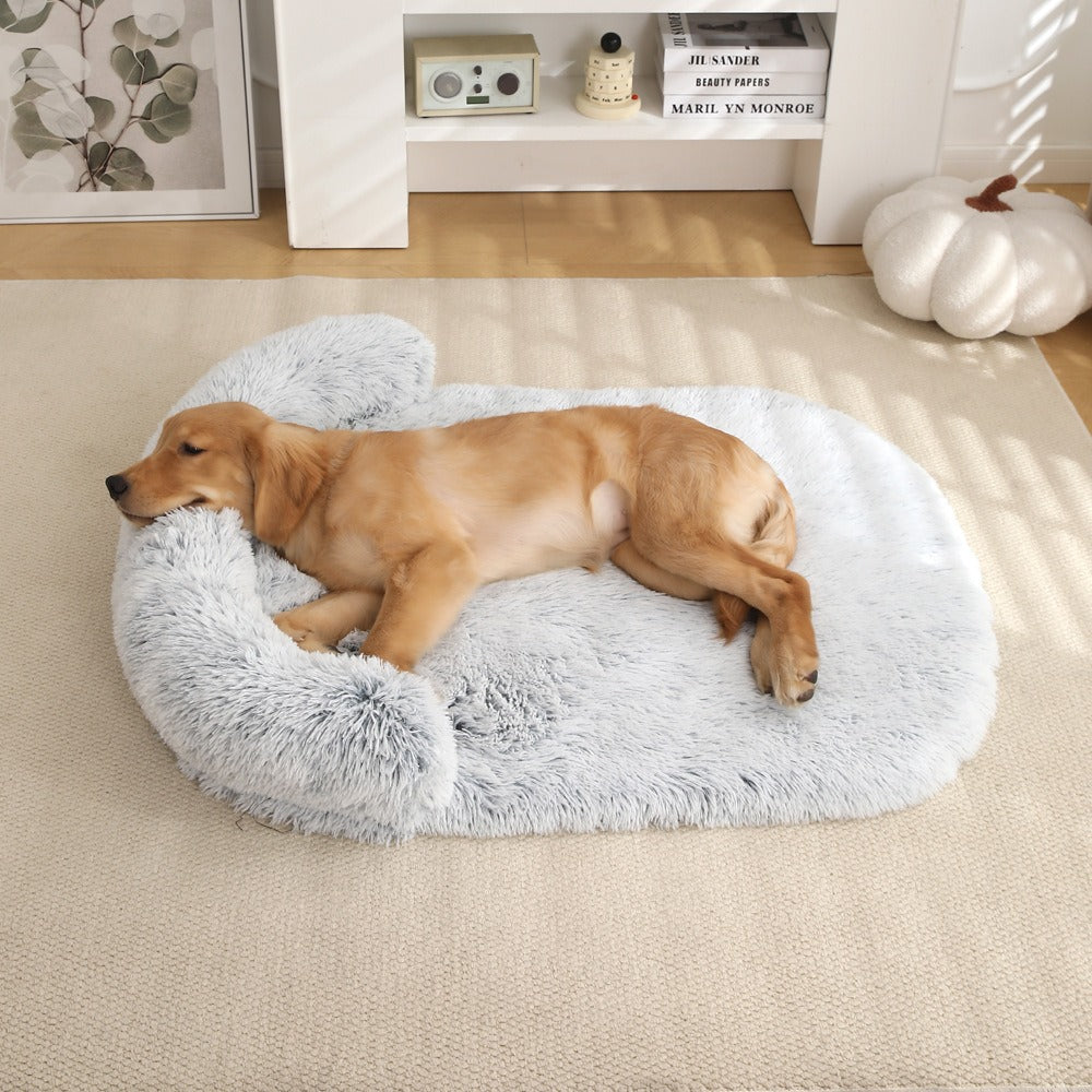 Plush warm dog mat for all seasons comfortable large dog mattress detachable sponge pet sofa cushion cat bed