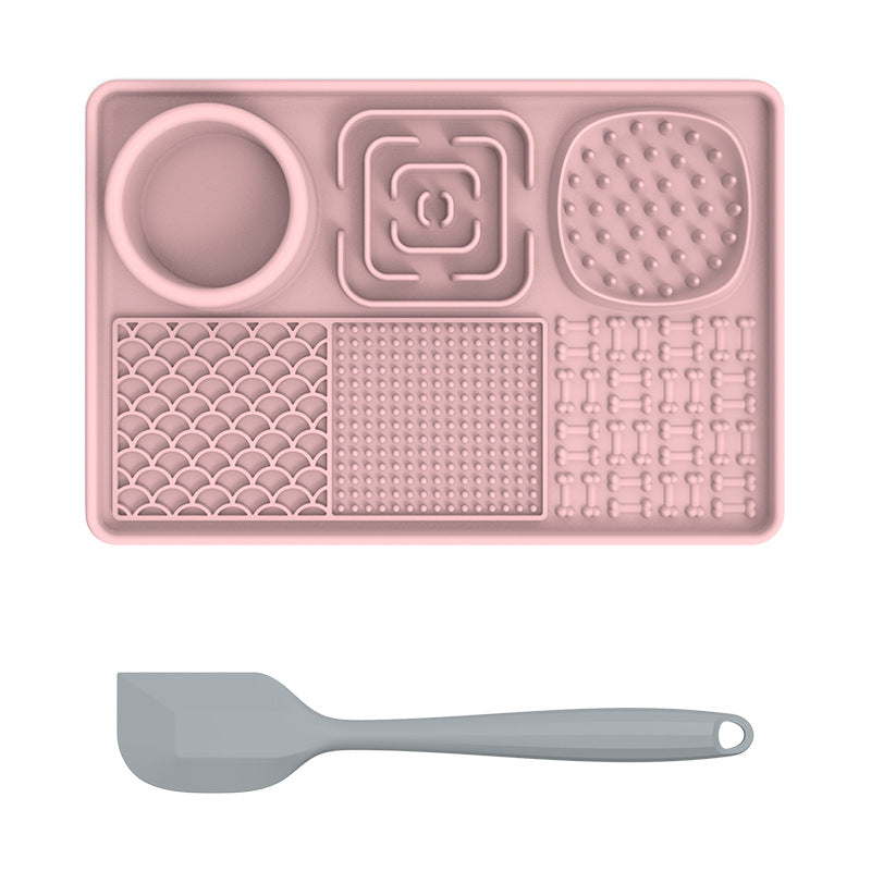 Pet licking mats, pet food utensils, dog slow food mats, placemats, suction cups, slow food mats, dog licking pads