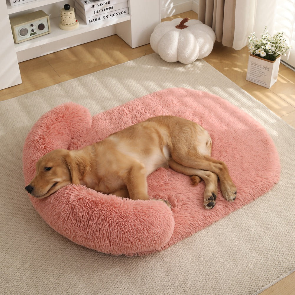 Plush warm dog mat for all seasons comfortable large dog mattress detachable sponge pet sofa cushion cat bed