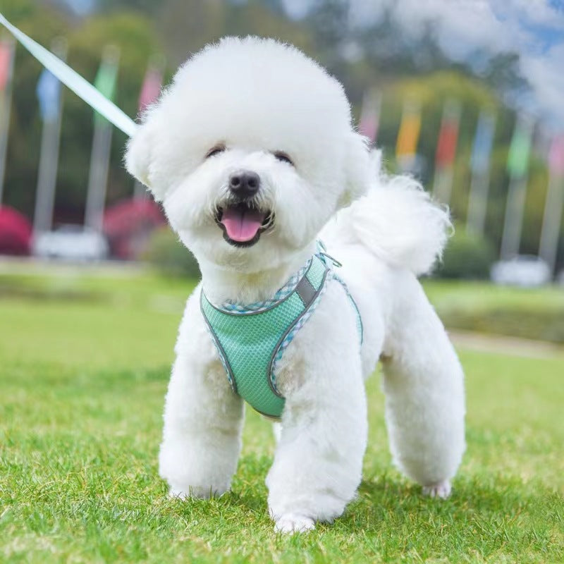 Pet supplies pet leash vest style teddy bichon small and medium-sized dog harness cat leash