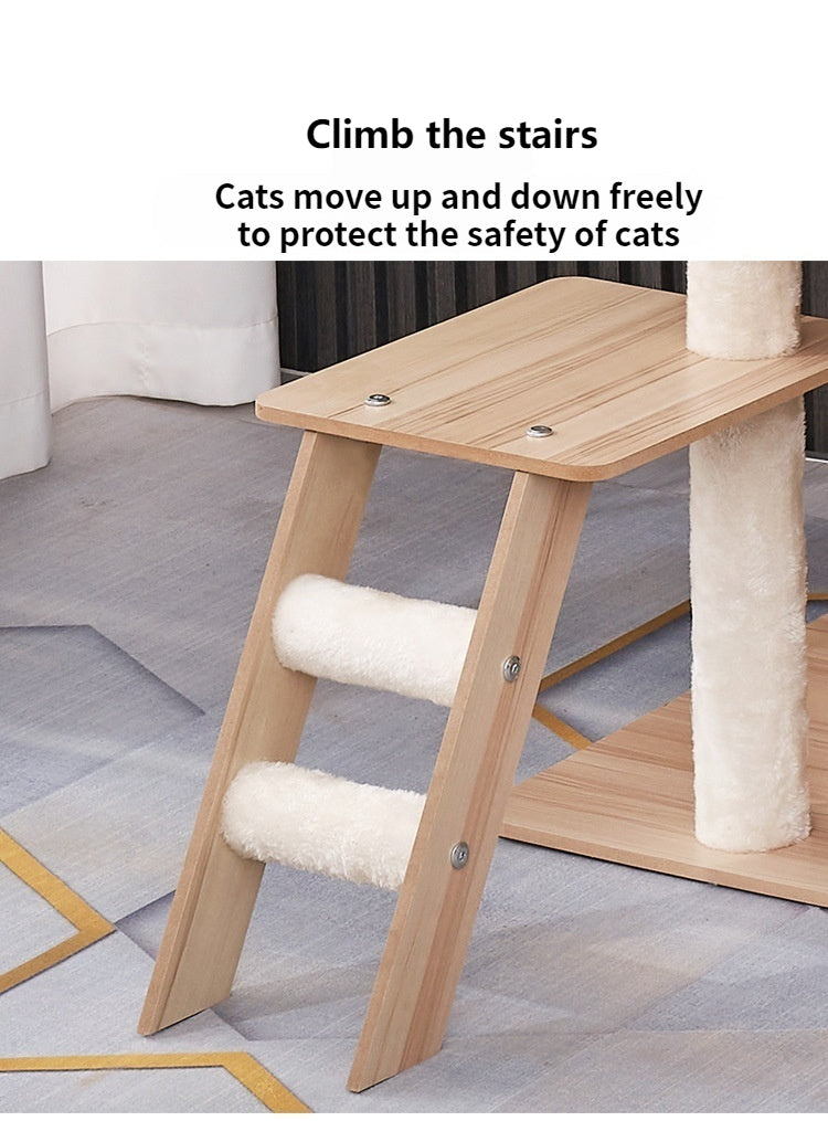 Cat climbing frame, large multi-storey space capsule, cat jumping platform, double litter, multi-cat family, wooden cat rack
