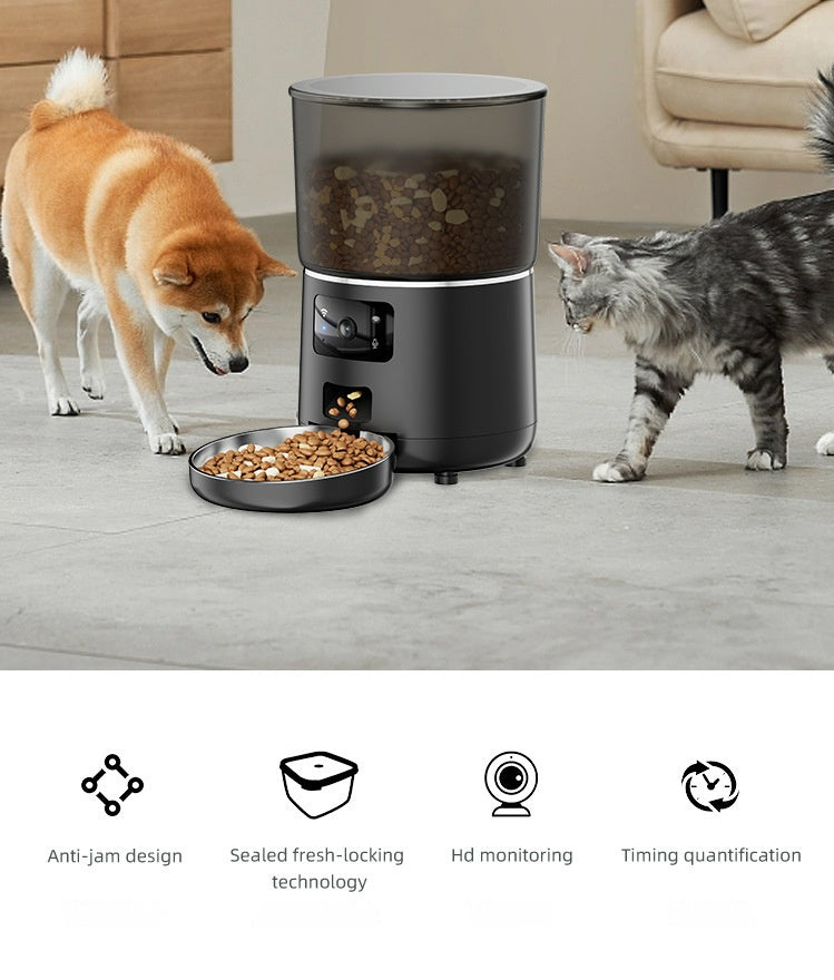 Pet automatic feeder remote WIFI HD video voice monitoring cats and dogs large-capacity intelligent feeding