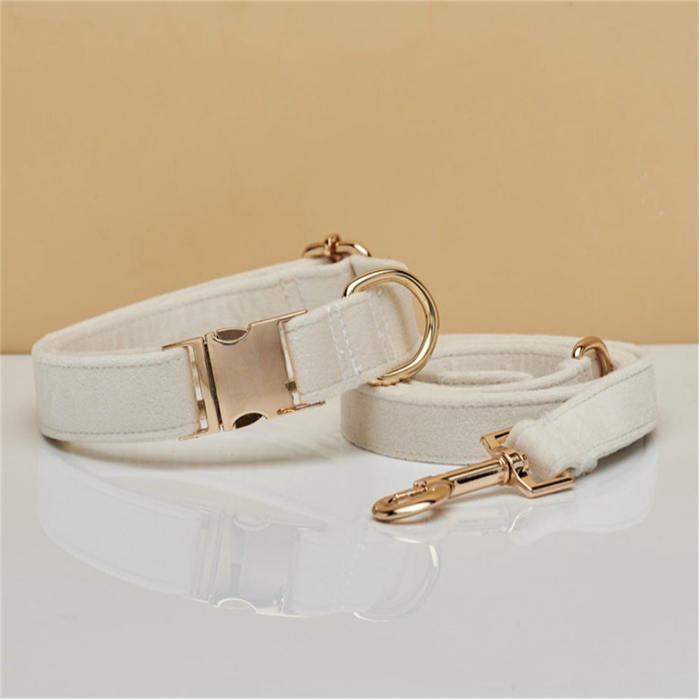 Luxury soft velvet dog collar, featuring a durable metal buckle, suitable for stylish and comfortable walks and runs.
