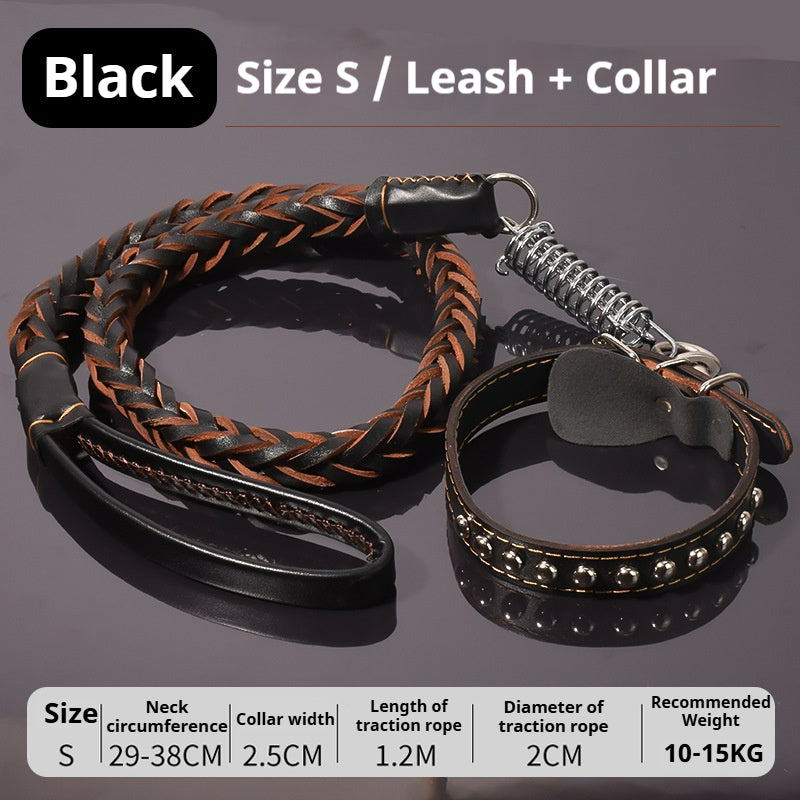 Leather dog leash for Golden Retriever and German Shepherd