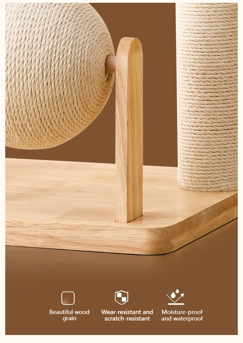 Solid wood cat climbing frame, cat nest, cat tree, integrated vertical cat scratching board, small household, non-occupied, cat climbing shelf, scratchable