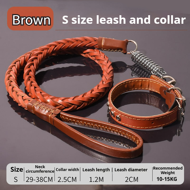 Leather dog leash for Golden Retriever and German Shepherd