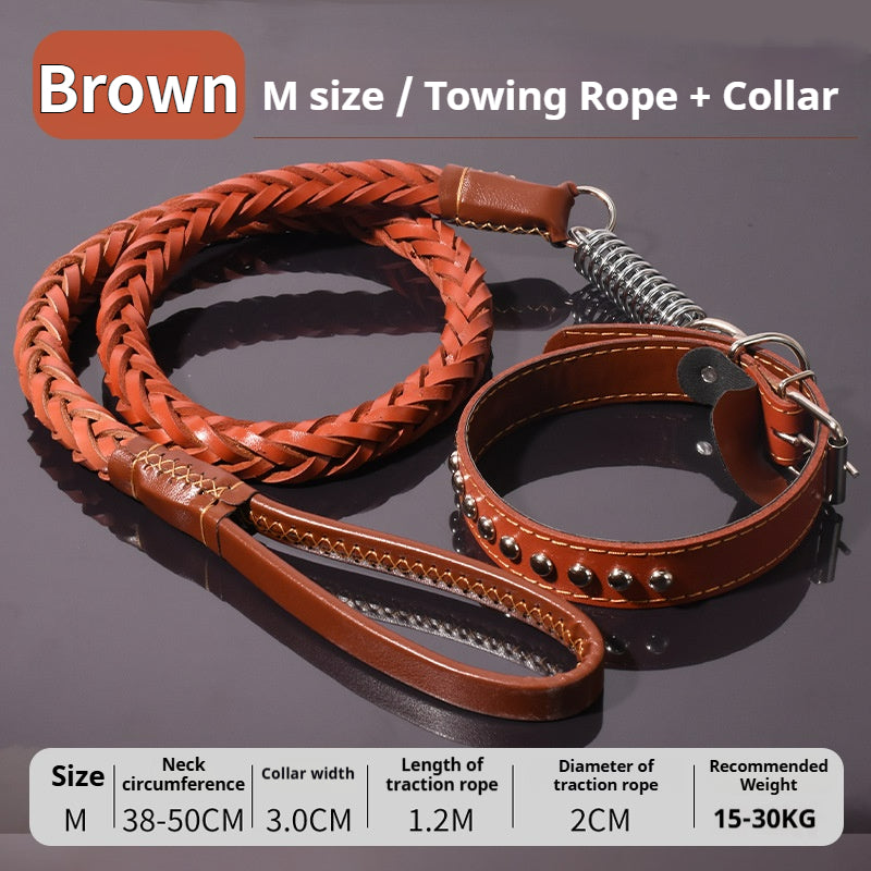 Leather dog leash for Golden Retriever and German Shepherd
