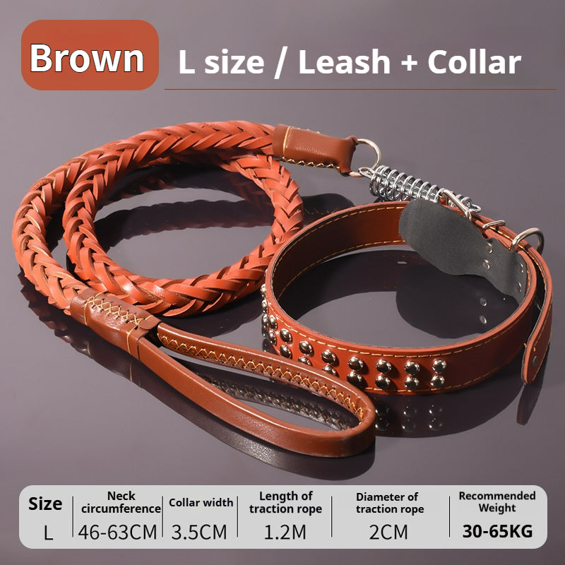 Leather dog leash for Golden Retriever and German Shepherd