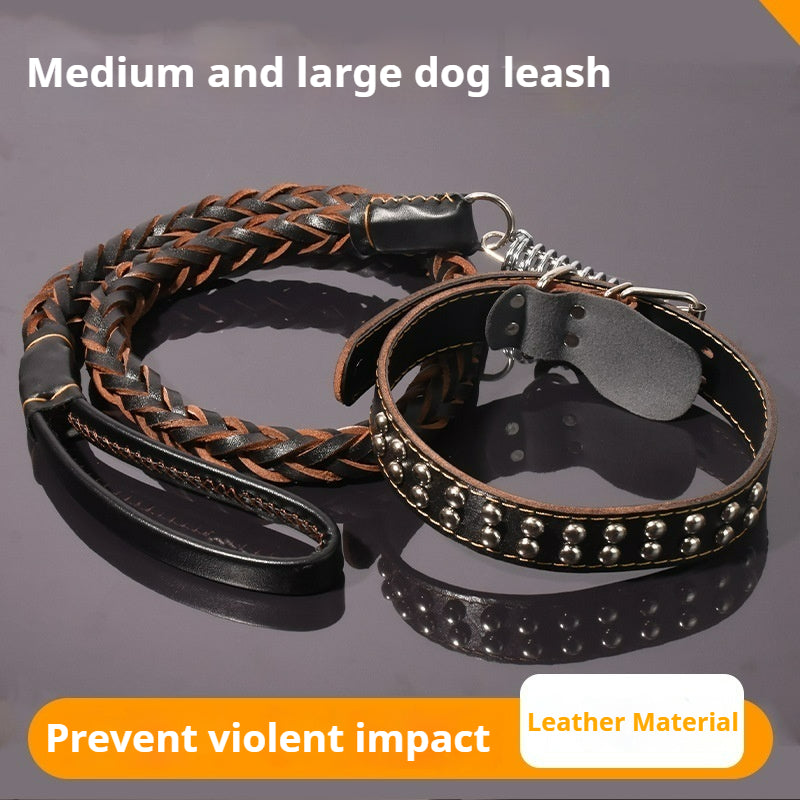Leather dog leash for Golden Retriever and German Shepherd