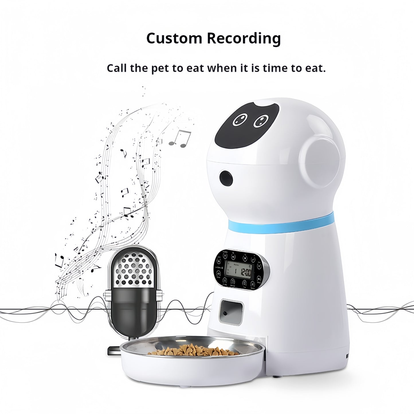 Pet automatic feeder, cat and dog timed and quantitative intelligent feeding machine