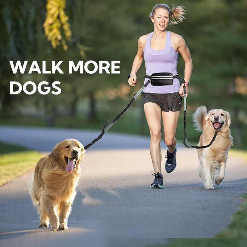 Dog leash upgrade waist bag for hands-free, adjustable waist bag for cat and dog leash.