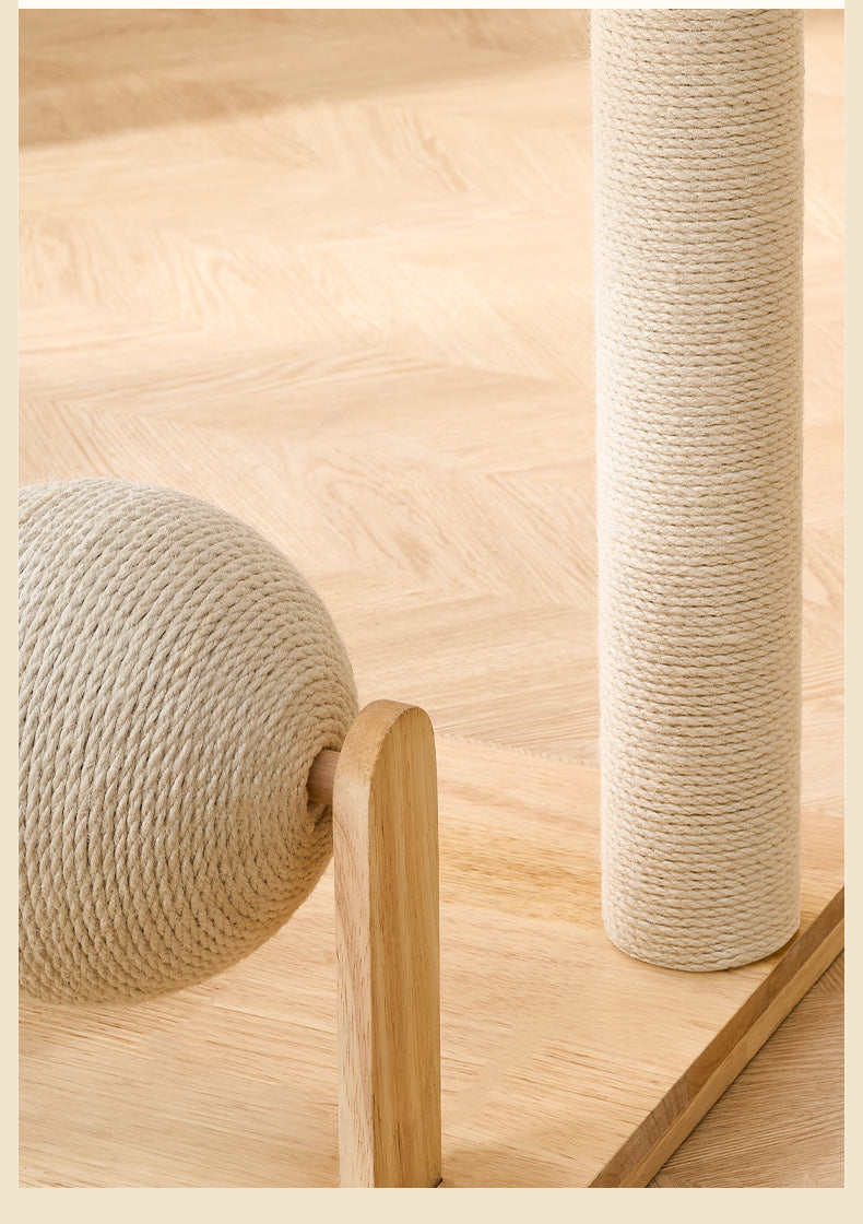 Solid wood cat climbing frame, cat nest, cat tree, integrated vertical cat scratching board, small household, non-occupied, cat climbing shelf, scratchable